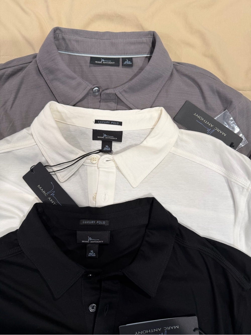 Marc Anthony Polo Trio — Black, White, Taupe